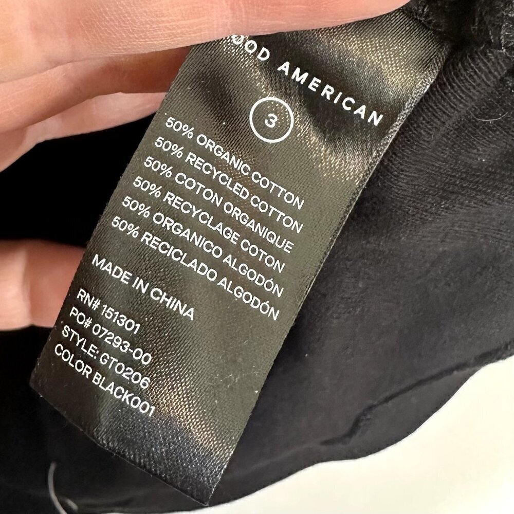 NWT Good American Black Rouched Tank - Size 3 (Large) - Picture 6 of 7